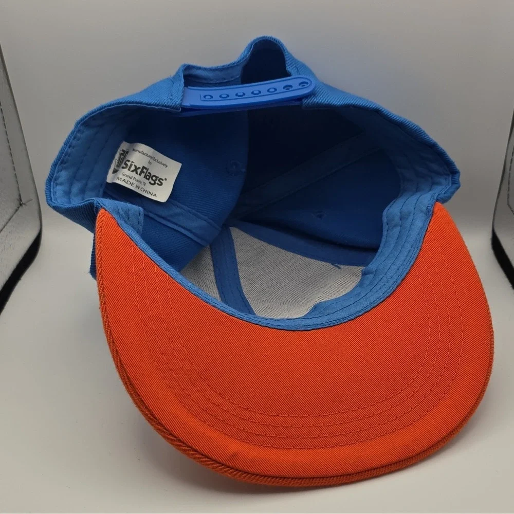 Six Flags White Water Atlanta Snapback Cap Hat Blue Orange Amusement Parks Theme